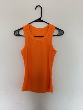 Women's Orange Ribbed Tank Top
